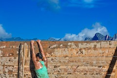 Runner stopped by a wall